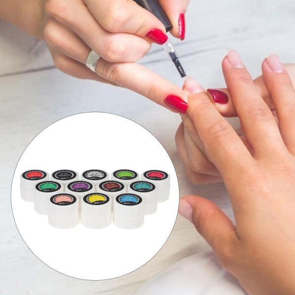 

nail gel 12 pcs art polish colorful manicure painting accessories for decor, Red;pink