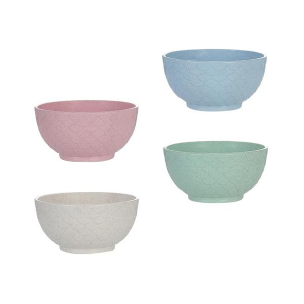 

4pcs wheat straw salad bowls heat resistant soup for home restaurant
