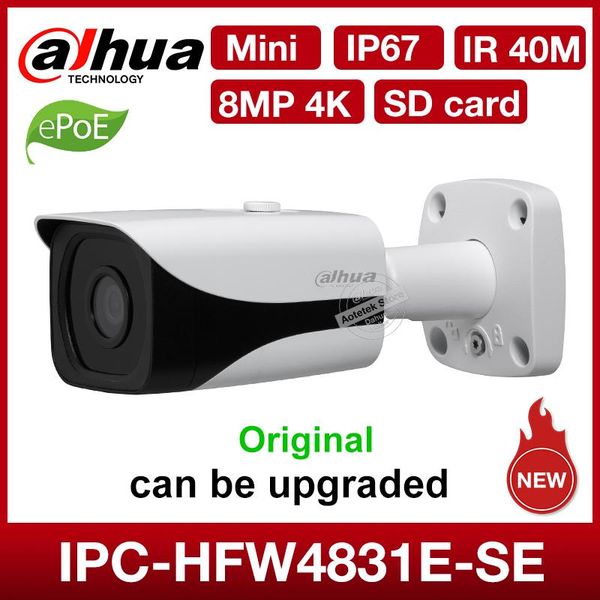

cameras dahua original dh-ipc-hfw4831e-se 8mp 4k mini network ip camera cctv outdoor cam ir 40m sd card ip67 poe replace ipc-hfw4830e-s