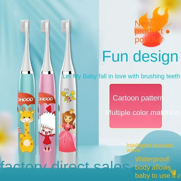 

smart electric toothbrush children's cartoon soft fur waterproof non-rechargeable