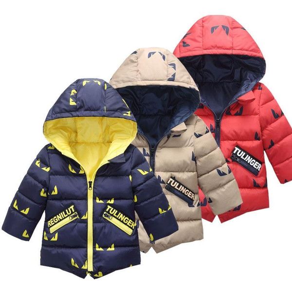 

coat 2021 cartoon pictures winter cotton-padded jacket girl's down children's clothes baby warm comfortable boy, Blue;gray