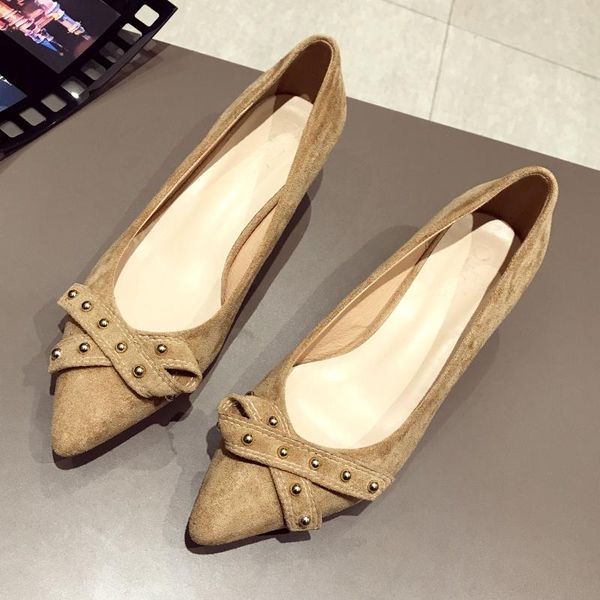

brand spring pumps women's shoes fashion rivet women 4cm high heel single office lady females footwear lager size 40 dress, Black