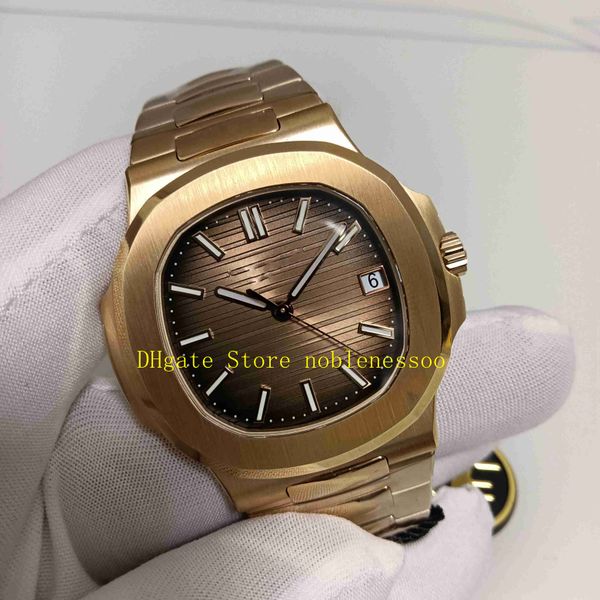 

super version 3k factory cal.324 movement automatic watches real p mens 18k rose gold brown dial 5711/1r 40mm sapphire glass bracelet mechan, Slivery;brown