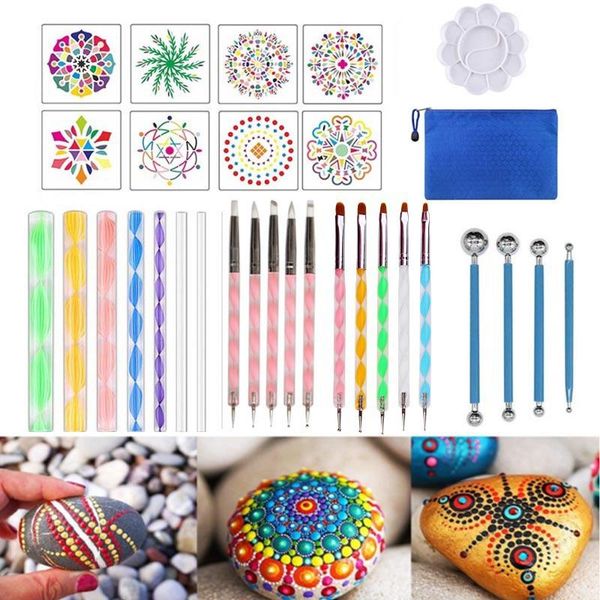 

craft tools 35pcs mandala dotting set for painting rocks pottery portable multifunction embossing dot kit tool handwork