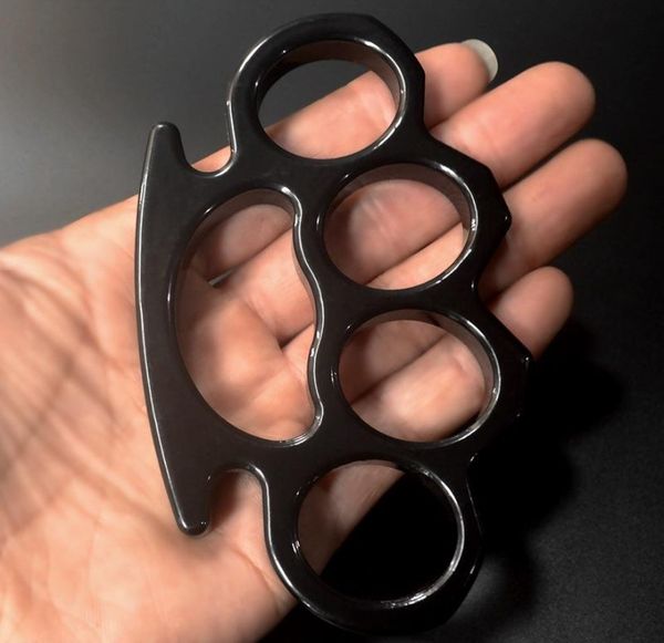 

metal protective gear brass knuckle duster four finger self defense tool silver black gold fitness outdoor safety defenses pocket edc tools
