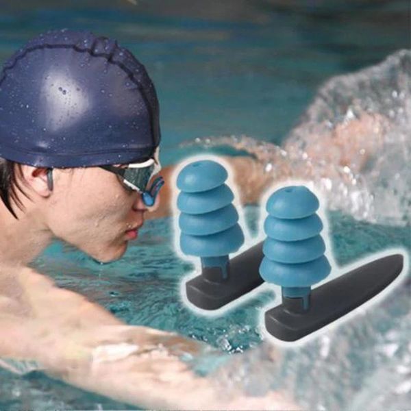 

2pairs soft silicone swimming ear plugs comfortable waterproof noise cancelling reusable hearing protection earbuds storage case nose clip
