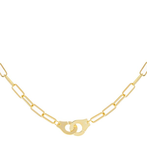 

925 sterling silver gold vermeil handcuff open link chain necklace high quality