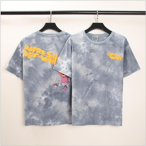 

men's t-shirts hip hop tie dye t-shirt streetwear letter printed tshirt men women summer t shirt harajuku cotton short sleeve tees, White;black