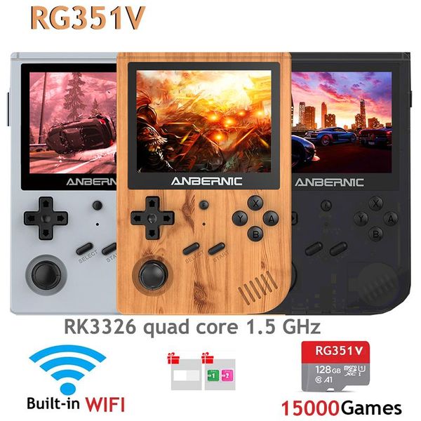 

handheld rg351 wifi retro buit-in 16g 2500 games rk3326 anbernic rg351v emulator for ps1 kids 256g portable players game