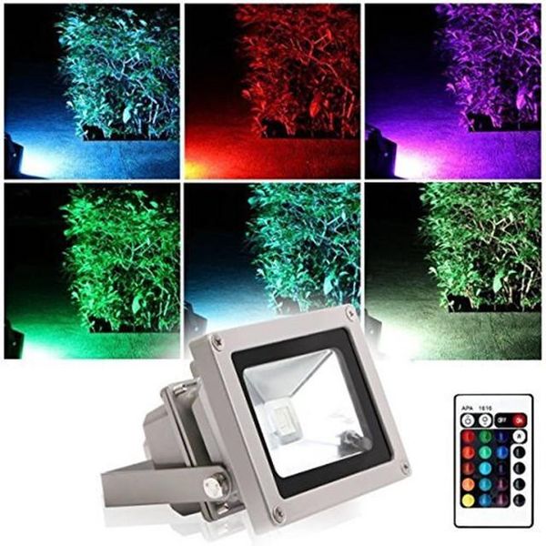 

floodlights 10pcs/lot waterproof remote control 10w 20w 30w 50w rgb led cold/warm white floodlight outdoor decaration lighting 85-265v