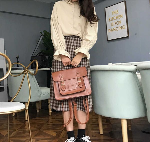 

korean vintage women backpacks preppy style student backpack multifunctional female shoulder bag women school bag ladies totes y0804