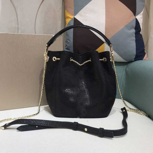 

drawstring shoulder designer crossbody bag fashion brand high-quality snakeskin on the outside, lambskin inside 3 different colors with