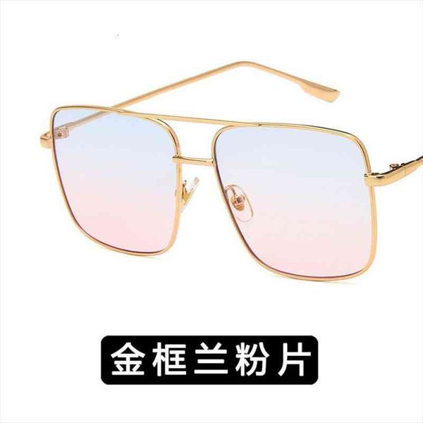 

lady big tinted color lens square sunglasses women retro metal frame pink vintage mirror polarized sunglasses, White;black