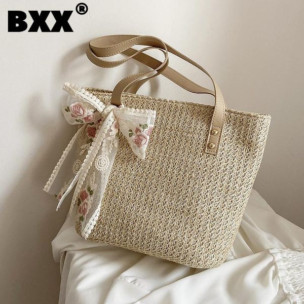 

evening bags [bxx] high capacity vintage straw weave for women 2021 summer shoulder bag trending luxury ladies travel hs318