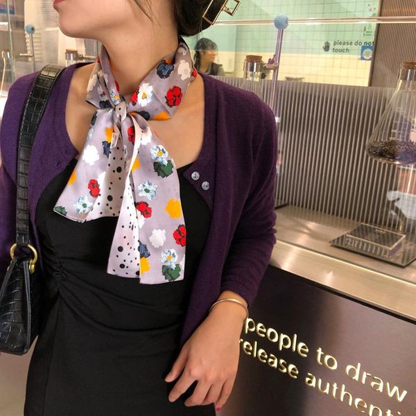 

scarves 2021 fashion 100% real silk scarf luxury women female shawl hijab pashmina foulard poncho bandana, Blue;gray