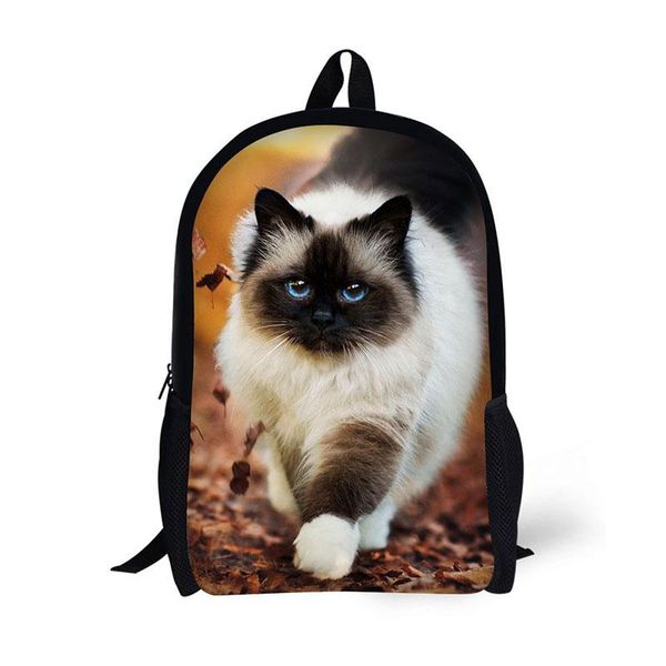

backpack kitten cat printing children school bags for teenager boys girls backpacks lapbookbag 17 inch mochila