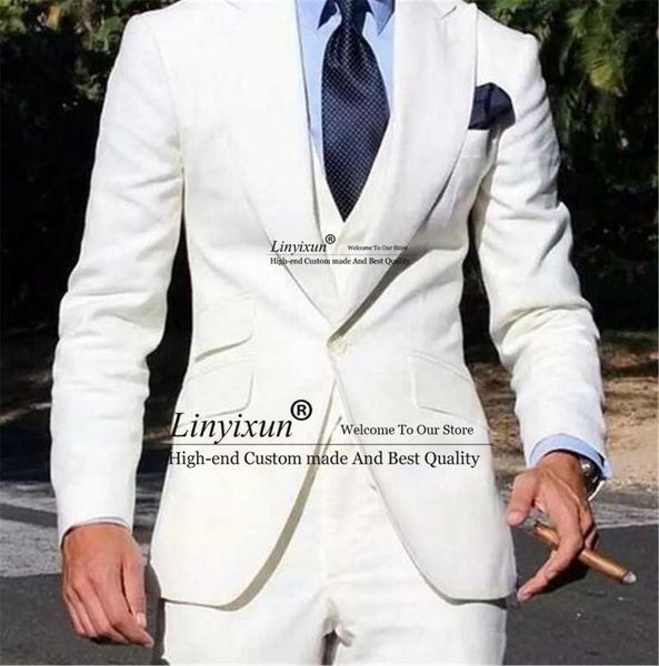 

men's suits & blazers 2021 latest slim fit coat pant designs white classic for wedding handsome groom tuxedo prom party 3piece, White;black