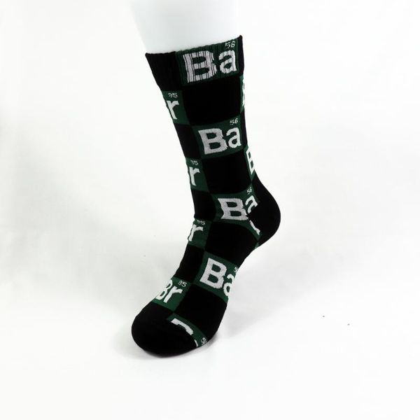 

men's socks breaking bad elements logo letter casual, Black