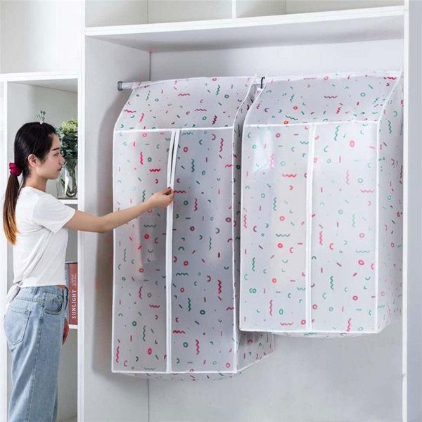 

clothes dust cover dustproof garment cloth storage waterproof suit coat protector bag wardrobe hanging organizer 20092 clothing &