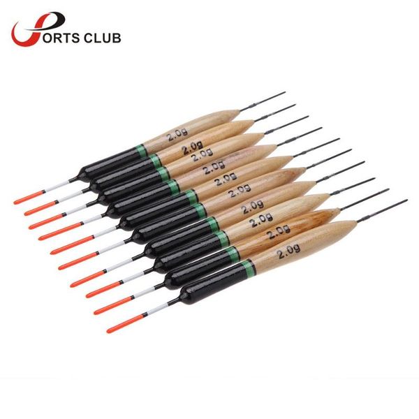 

10pcs 2g fishing floats paulownia wood tackle tools for sea lake river accessories