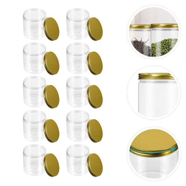 

storage bottles & jars 10 pcs multi-function sealed for tea nut food (transparent)