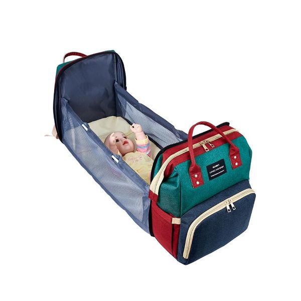 

arrival portable foldable travel bed mommy baby diaper bag high cacacity handbag outdoor multi-fuctional backpack lb397 bags