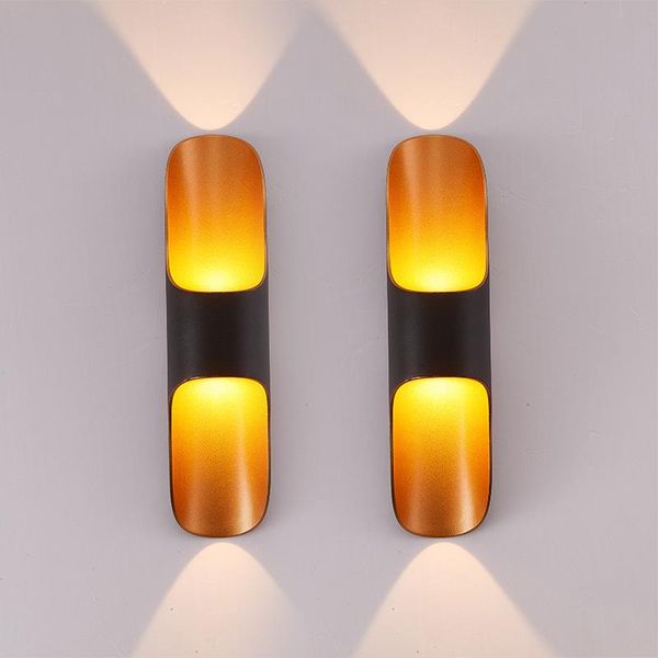 

up down outdoor wall light black+gold/white/black 10w waterproof garden porch led lamp aluminum ip55 ac85-265v lamps