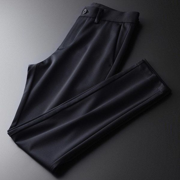 

men's pants business casual trousers with thick texture fabric, Black