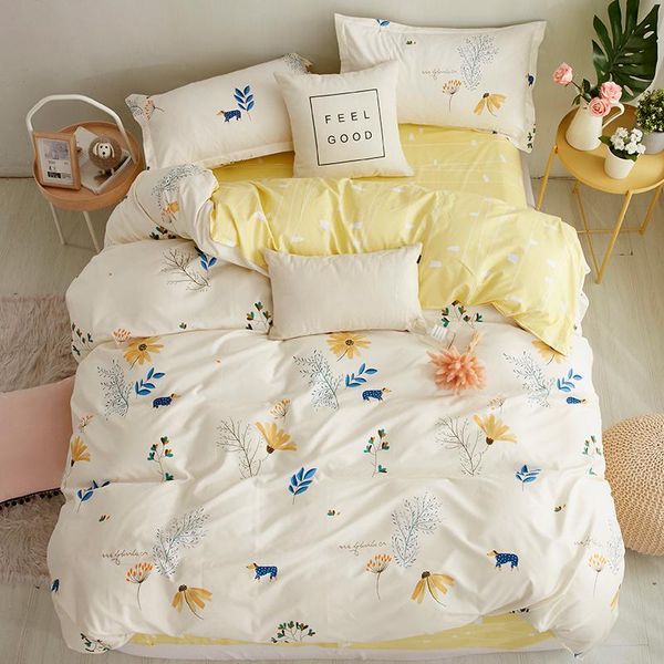 

bedding sets home textile fashion flower set duvet cover flat sheet king bed bedspread linen for kid