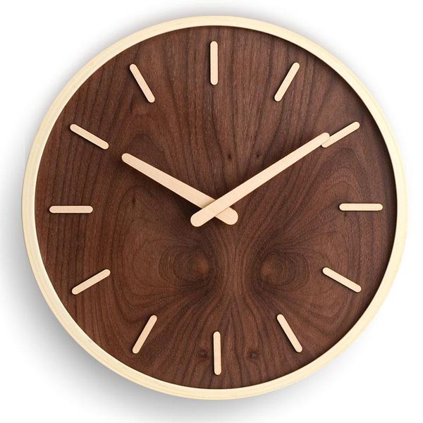 

wall clocks nordic large 3d clock modern design home decoration wooden silent watches bedroom living room gift
