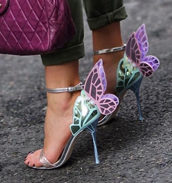 

est mixed colors laser leather women open toe sandals gold glitter strap ladies high heels fashion wedding shoes size 41, Black