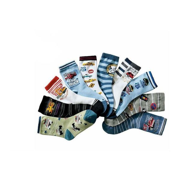 

children boy socks autumn and winter pure cotton cartoon car 4-16 years old girl 10 pairs/lot, Pink;yellow