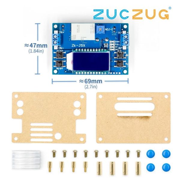 

integrated circuits dc buck converter cc cv power module 1.2-32v 5a adjustable regulated supply voltmeter ammeter