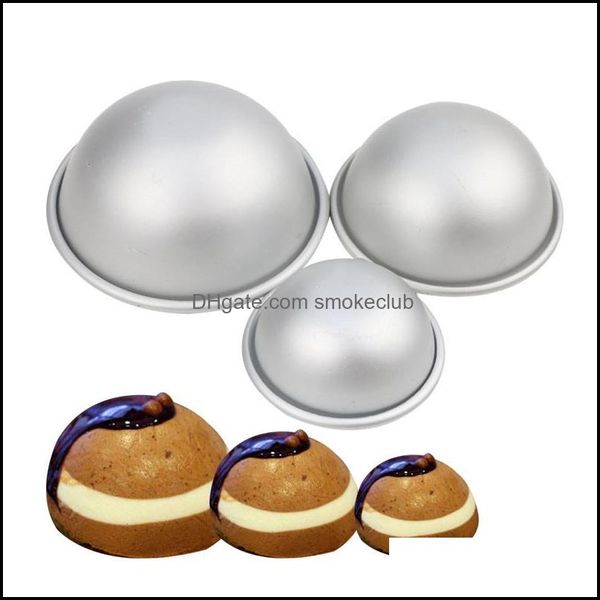 Outras Cozinha de Bakeware, Bar de Jantar Home Gardenmini Alumínio Hemisfério Bola Bolo Moldes Pãs Metade Esfera Banho Bomba De Molde De Molde Mods,