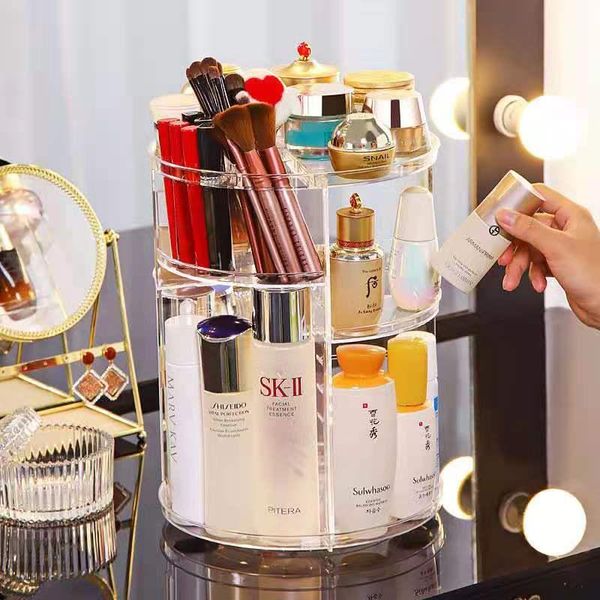 

storage boxes & bins cosmetic box 360 degree rotating skin care product case deskdressing table lipstick rack explosive
