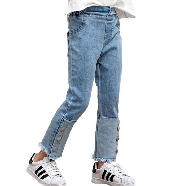 

girls jeans patchwork kids spring autumn kid casual style children's clothes 6 8 10 12 14, Blue