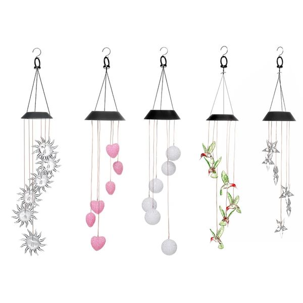 

solar powered wind chimes color changing led light home garden yard decor lamp - .a