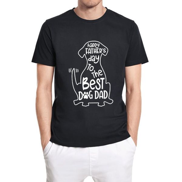 

men's t-shirts funny dad father's day gifts cute dog shape happy to the shirt short sleeve tee t-shir, White;black