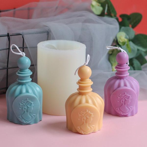 

craft tools diy classical portrait perfume bottle vase shape candle mold silicone simulation handicrafts soap mould home decoration
