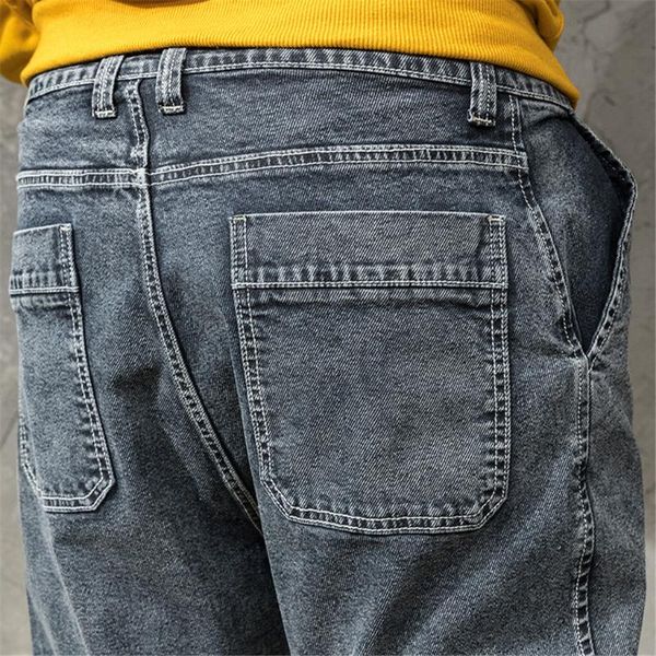 

men's pants 2021 fashion section casual men summer long skate board stright pocket plus size jeans z819, Black