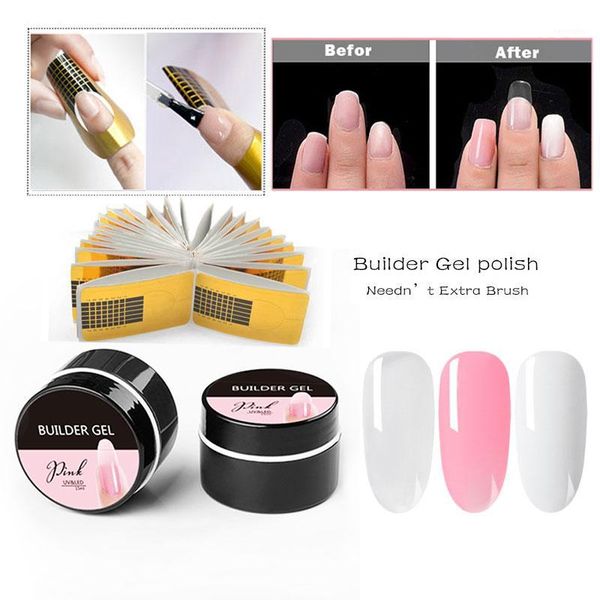 

colors nail art 15ml builder extension tips uv gels manicure polish transparent build crystal extend gels1, Red;pink