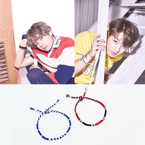 

charm bracelets korean version of ins creative design color rope bracelet neutral fashion teenager fan couple gift jewelry whole, Golden;silver