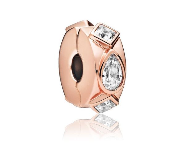 

fit pandora charm bracelet european silver bead charms rose gold crystal clip ser beads diy snake chain for women bangle & necklace jewelry, Black