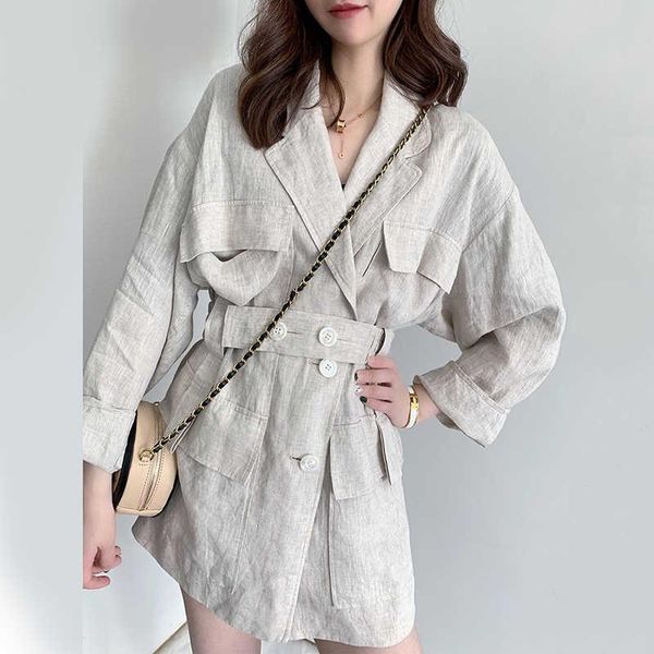 

women's jackets loose fit linen button jacket autumn women lapel long sleeve ladies coat fashion tide winter 2021, Black;brown