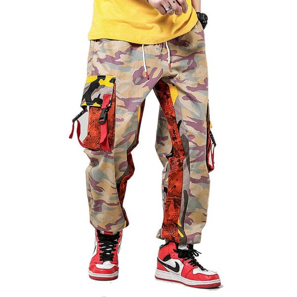 

zhuzunzhe 2021 spring cotton chinese style loose nine points overalls male contrast color stitching sports harem casual pants men's, Black