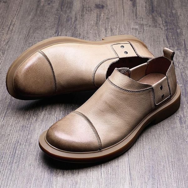 

dress shoes men's casual leather 2021 spring trendy all in one pedal lefu covered lazy, Black