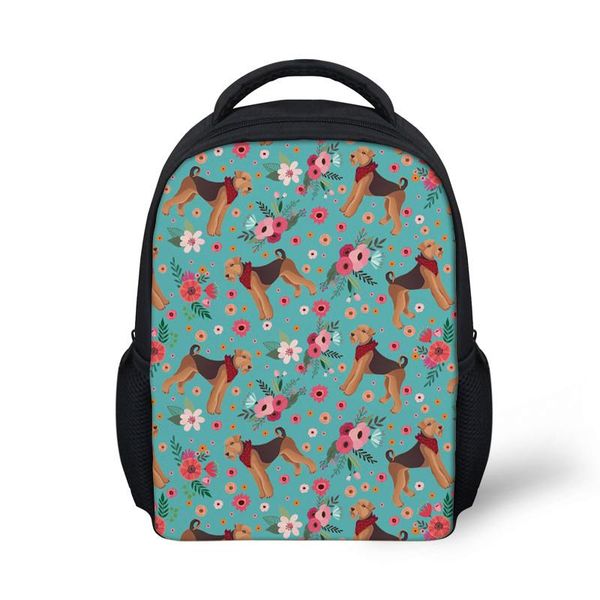 

school bags cute airedale terrier printing for kids small shoulder bag children kindergarten backpack girls satchel