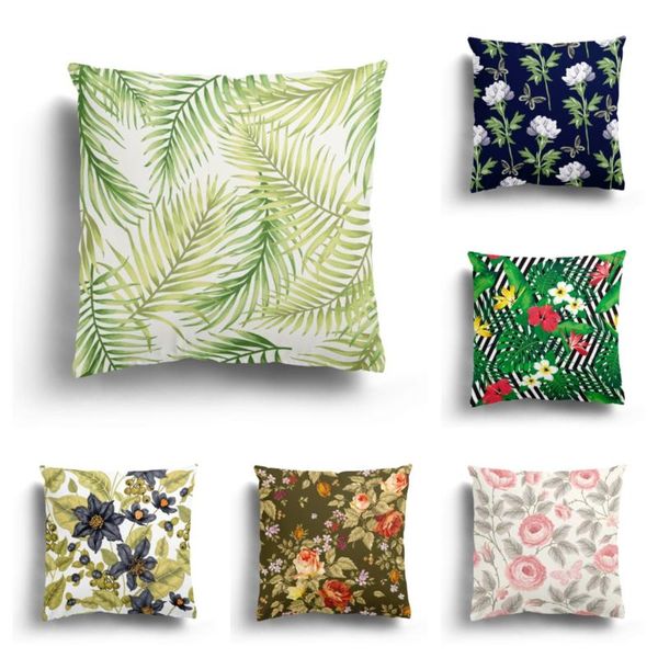 

cushion/decorative pillow plant printing plush pillowcase home decoration sofa cushion cover green flower pattern can be customized 60x60