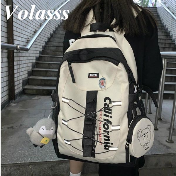 

backpack volasss men college style large capacity laprucksack fashion letter design black school bag 2021 women bagpack