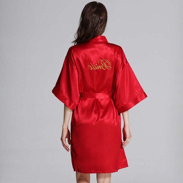 

bathrobe nightgown female spring summer autumn pajamas bride morning gown ice silk boudoir party loose size thin wedding bathrobe